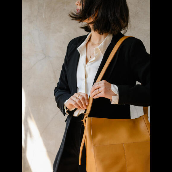 Anthropologie ABLE  jacklyn work tote cognac    NWT $278 msrp - Picture 6 of 14